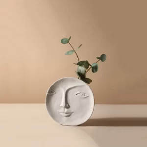 Creative Ceramic Face Vase Decoration - Image 3