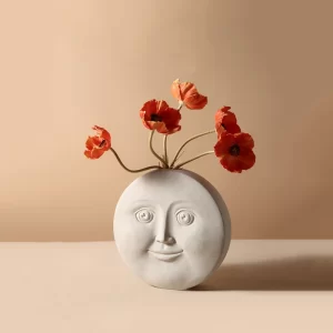 Creative Ceramic Face Vase Decoration - Image 4