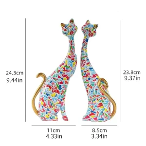 Colorful Resin Cat Statue - Image 6