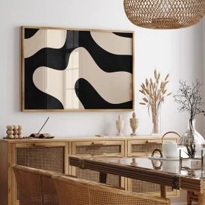 Modern Abstract Line Beige Black - Image 3