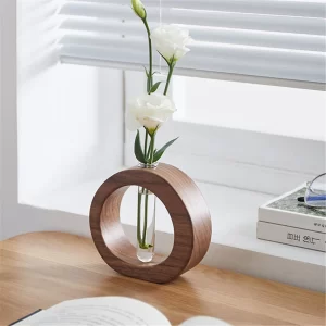 Wooden Flower Pot Home Vase Decor - Image 5