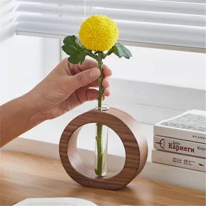 Wooden Flower Pot Home Vase Decor - Image 4