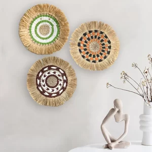 Moroccan Style Grass Woven Wall Decor - Image 1