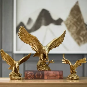 Resin Golden Eagle Statue - Image 2