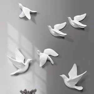 European White Three-dimensional Bird - Image 3