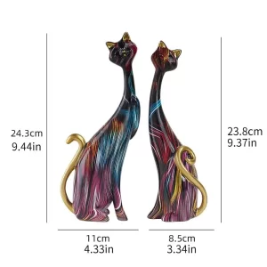 Colorful Resin Cat Statue - Image 5